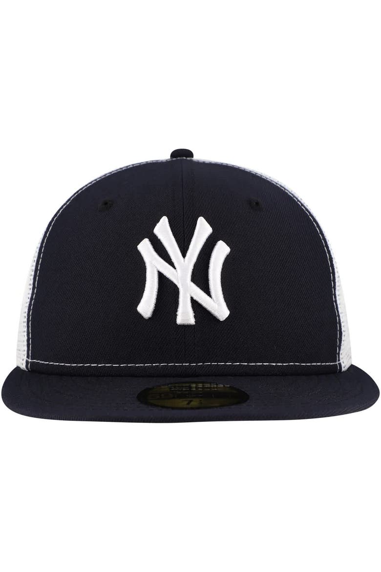 Men's New Era Navy New York Yankees Team Color 59FIFTY Trucker Fitted Hat, Alternate, color, Navy