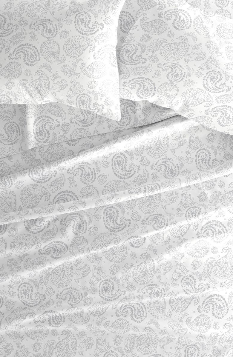HOMESPUN HOME SPUN Premium Ultra Soft Coarse Paisley Pattern 4-Piece Bed Sheets Set, Alternate, color, Gray