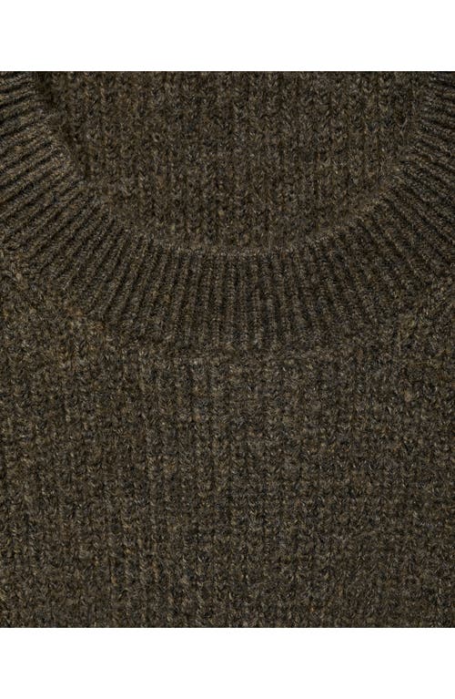 Mango Erizo Crop Knit Tank In Khaki Green