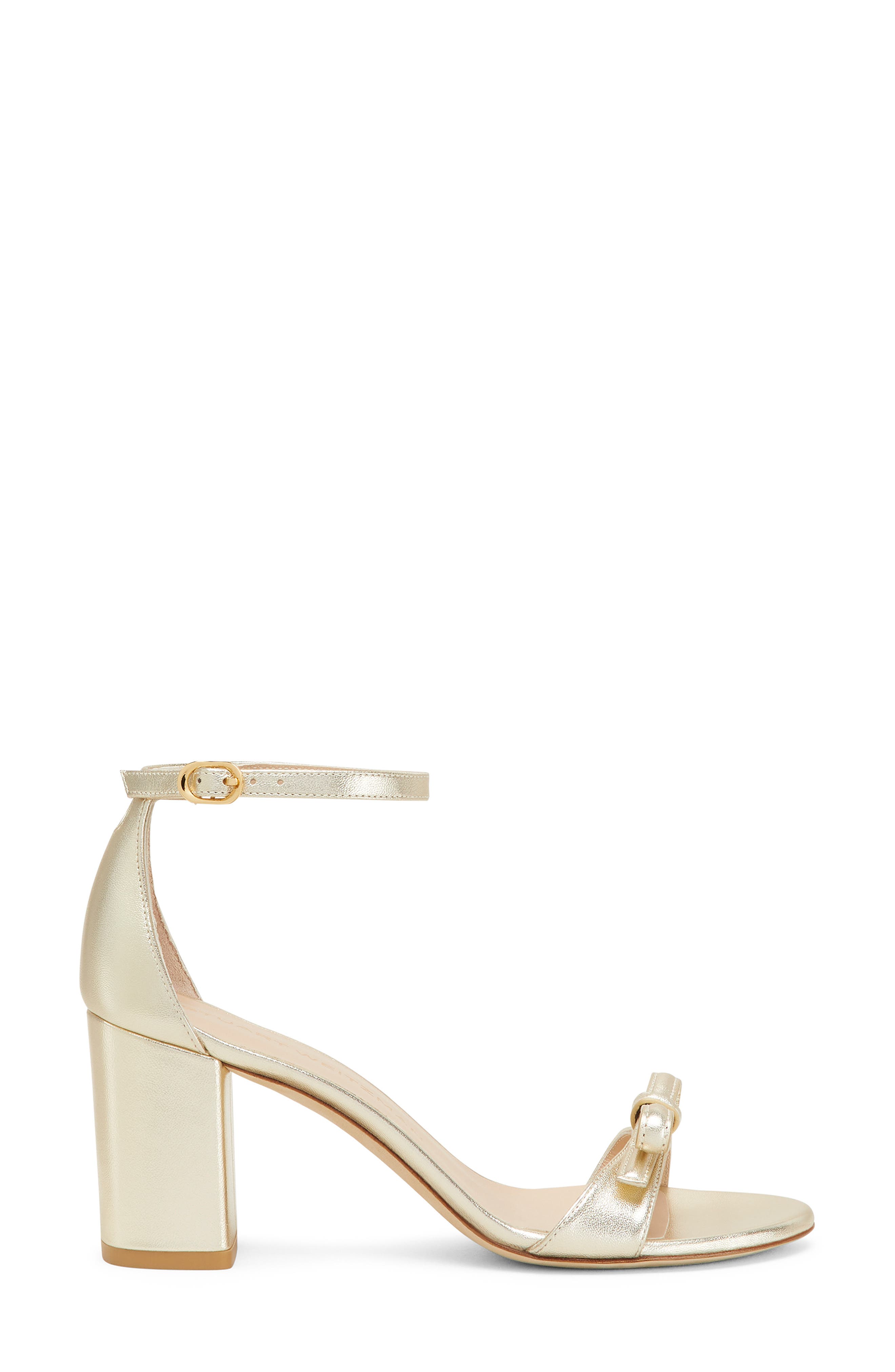 Stuart Weitzman Nudist Felicity Block 75 Sandal, Alternate, color, Platino