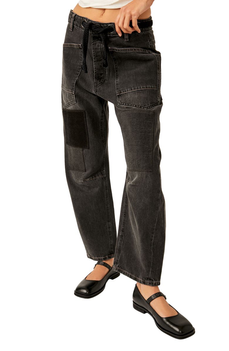 Free People Moxie Low Rise Straight Leg Jeans, Main, color, Nighthawk