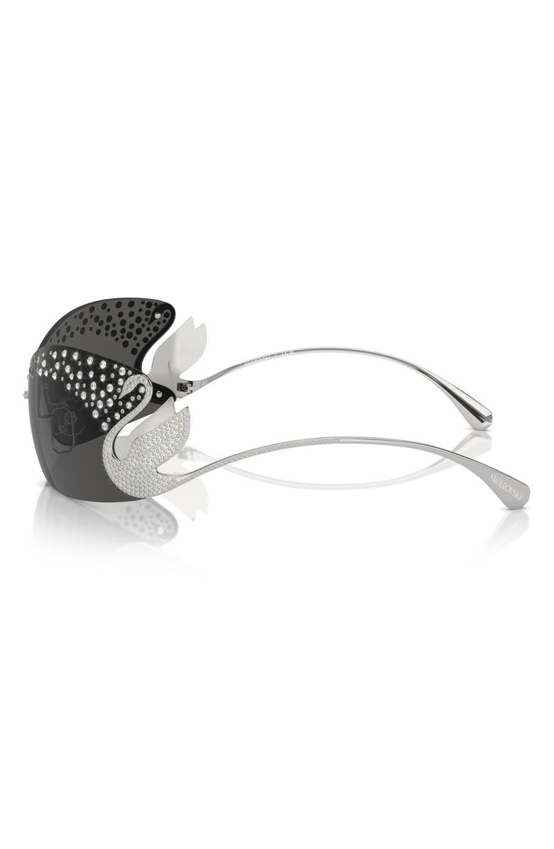 Swarovski 34mm Irregular Sunglasses, Alternate, color, Silver