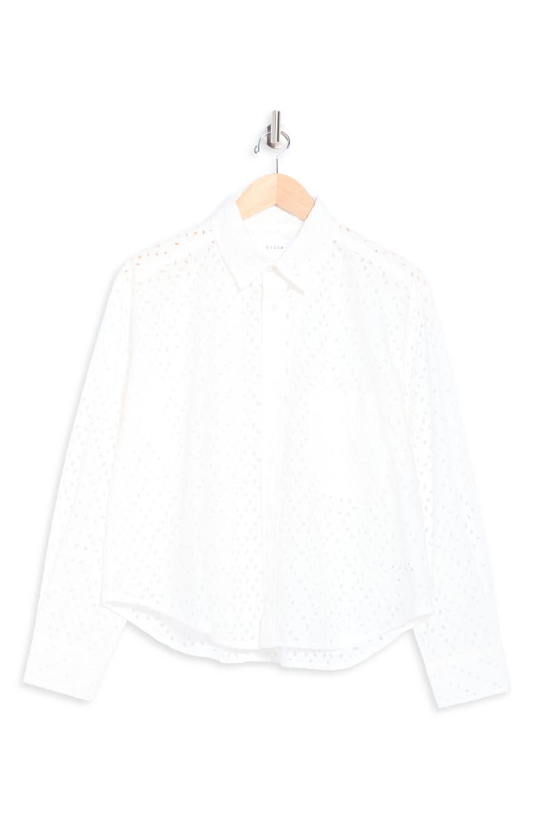 CISSA The Daily Eyelet Cotton Shirt, Alternate, color, Au Naturel Eyelet