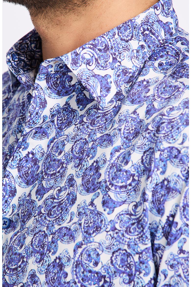 Dorval Cotton Button-Up Shirt, Alternate, color, BLUE