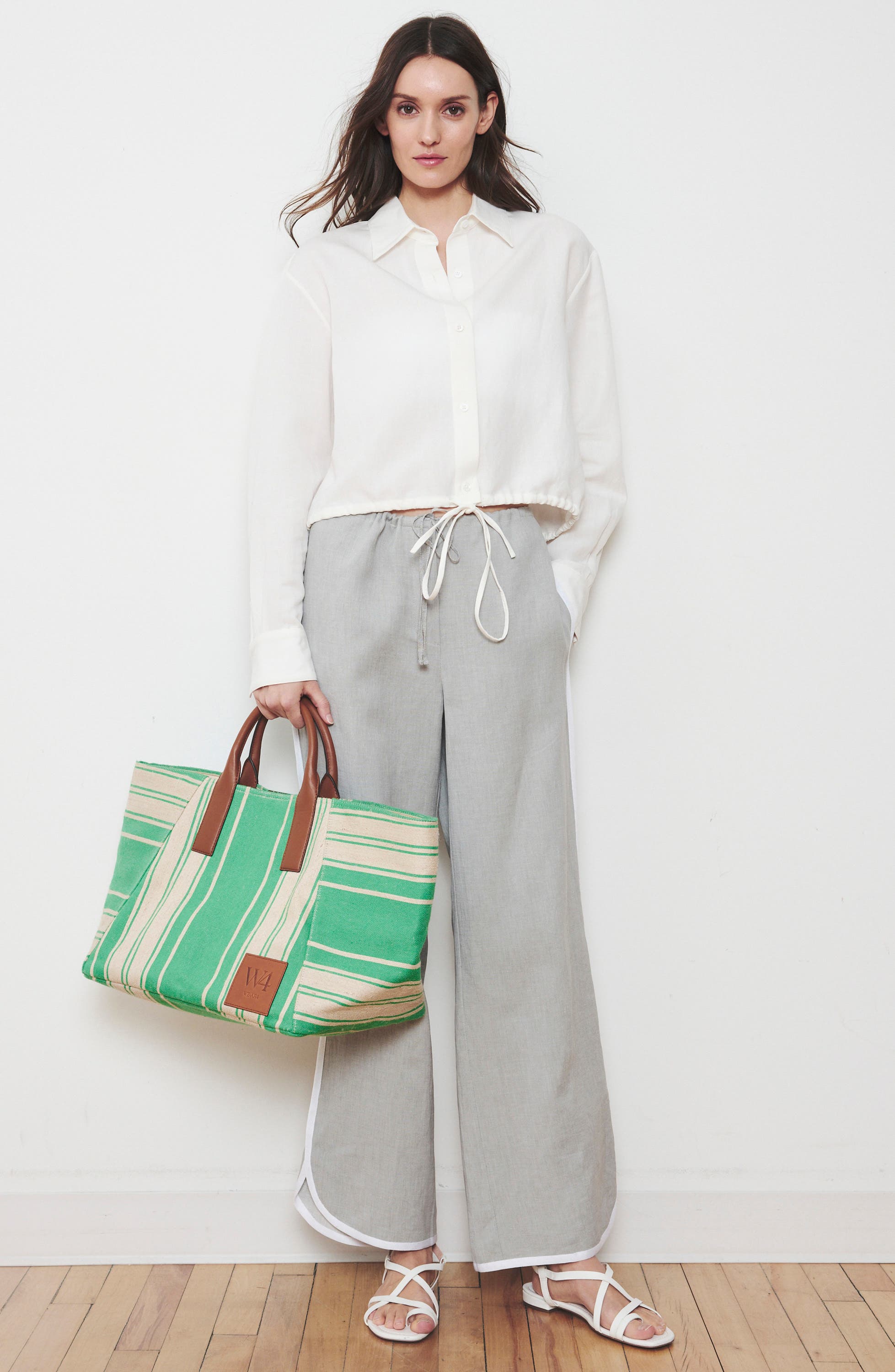 The Riviera Tote, Alternate, color, BRIGHT GREEN STRIPE