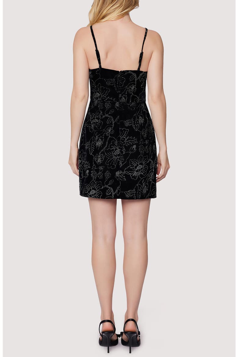 Garden Gala Metallic Floral Minidress, Alternate, color, BLACK SILVER