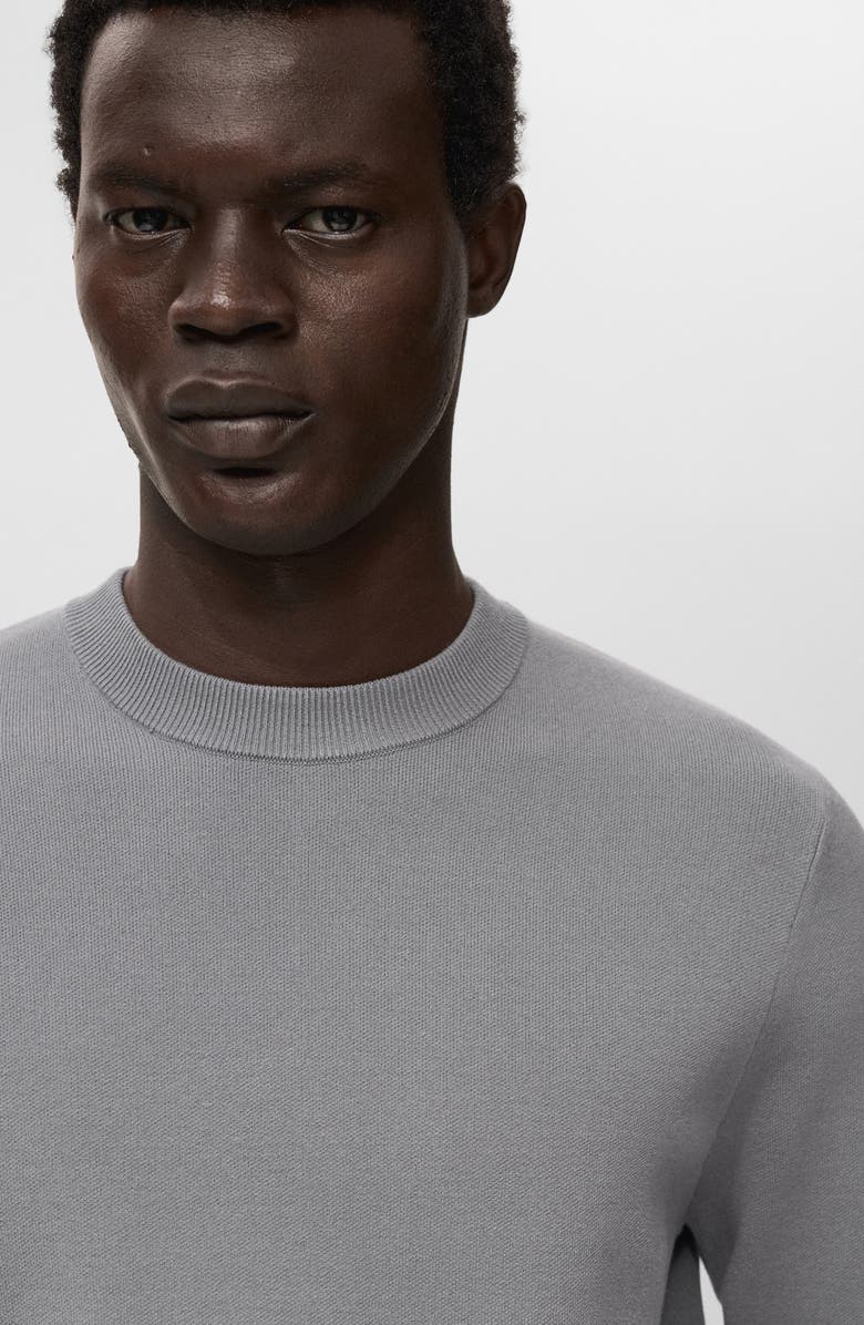 MANGO Regular Fit Crewneck Sweater, Alternate, color, Grey