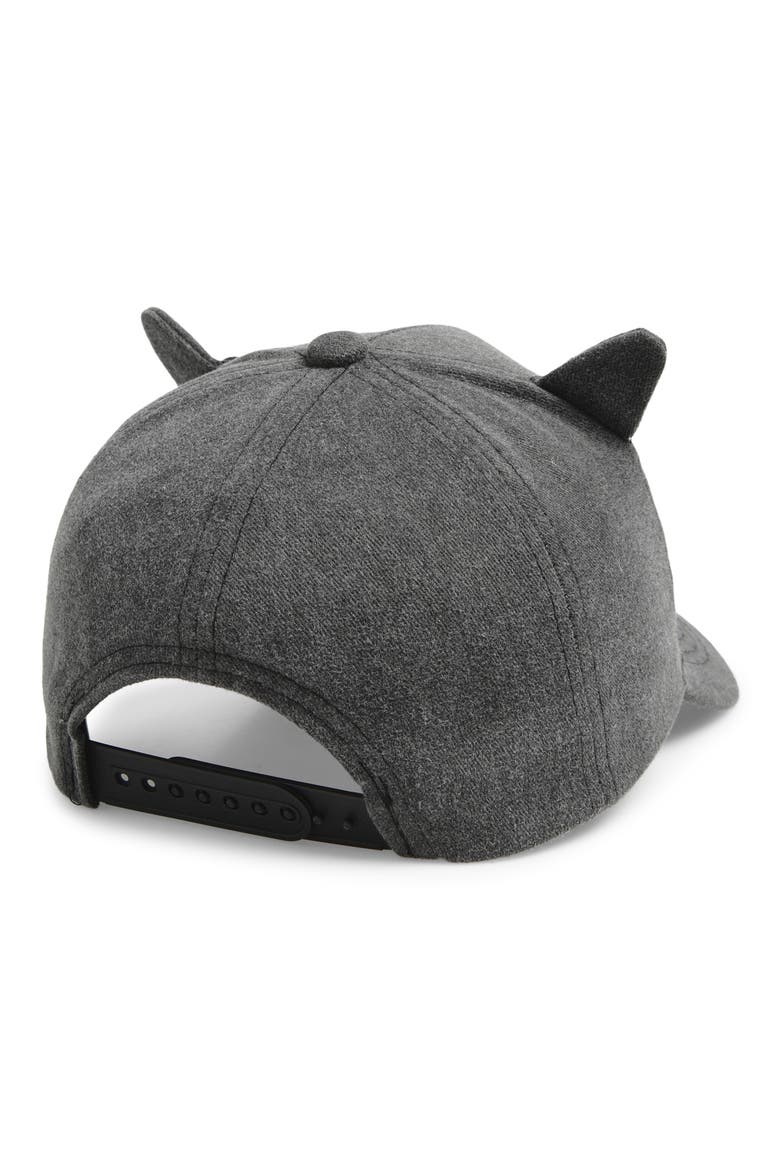 Kids' Washed Denim Kitty Baseball Cap, Alternate, color, BLACK COMBO