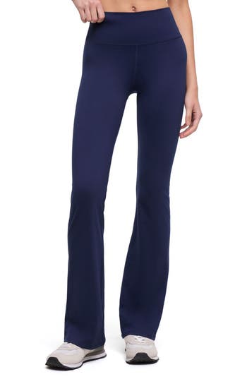 Balance Collection Bea Flare Leggings & Scrunchie Set In Peacoat Blue/ Multi