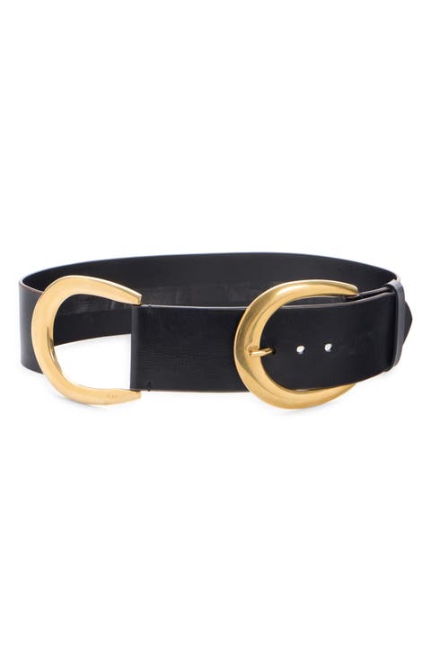 C Buckle Leather Belt