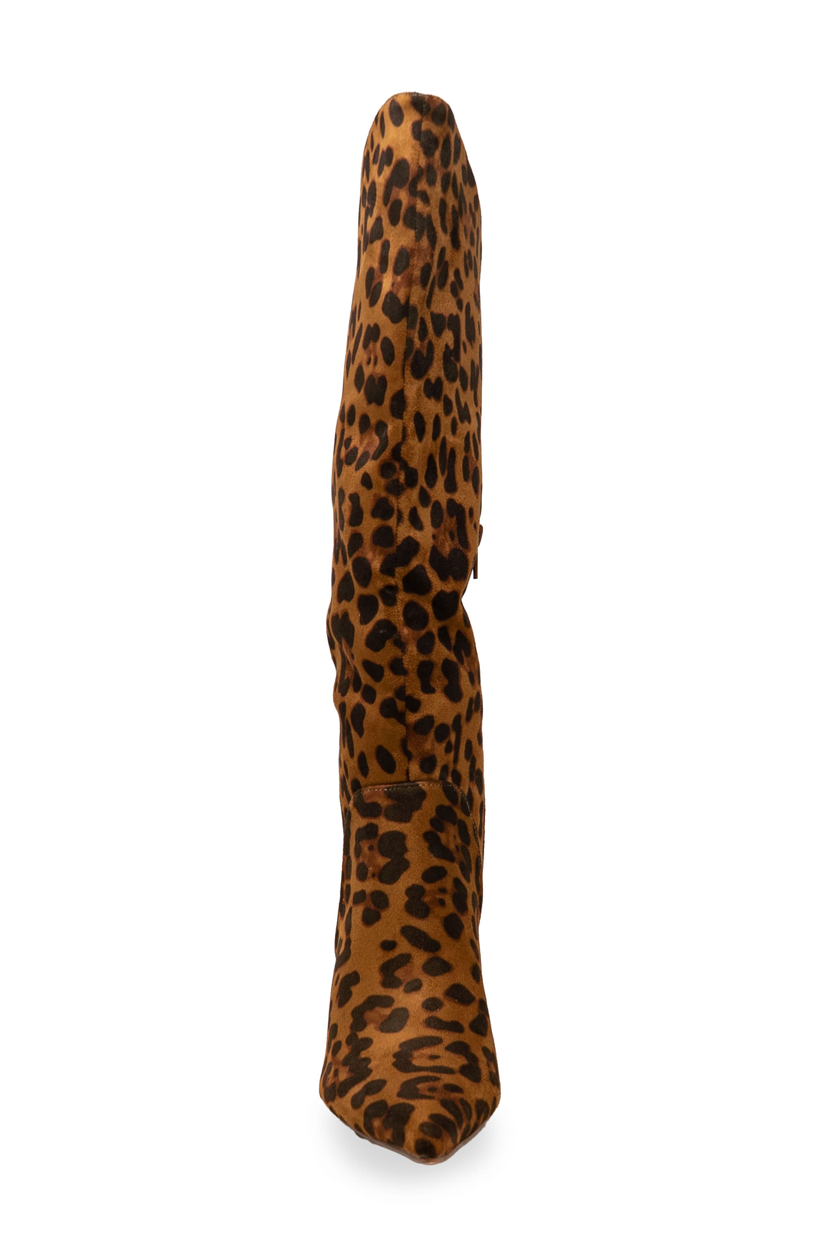 CHASE AND CHLOE Adonis Asymmetric Stiletto Boot, Alternate, color, Leopard