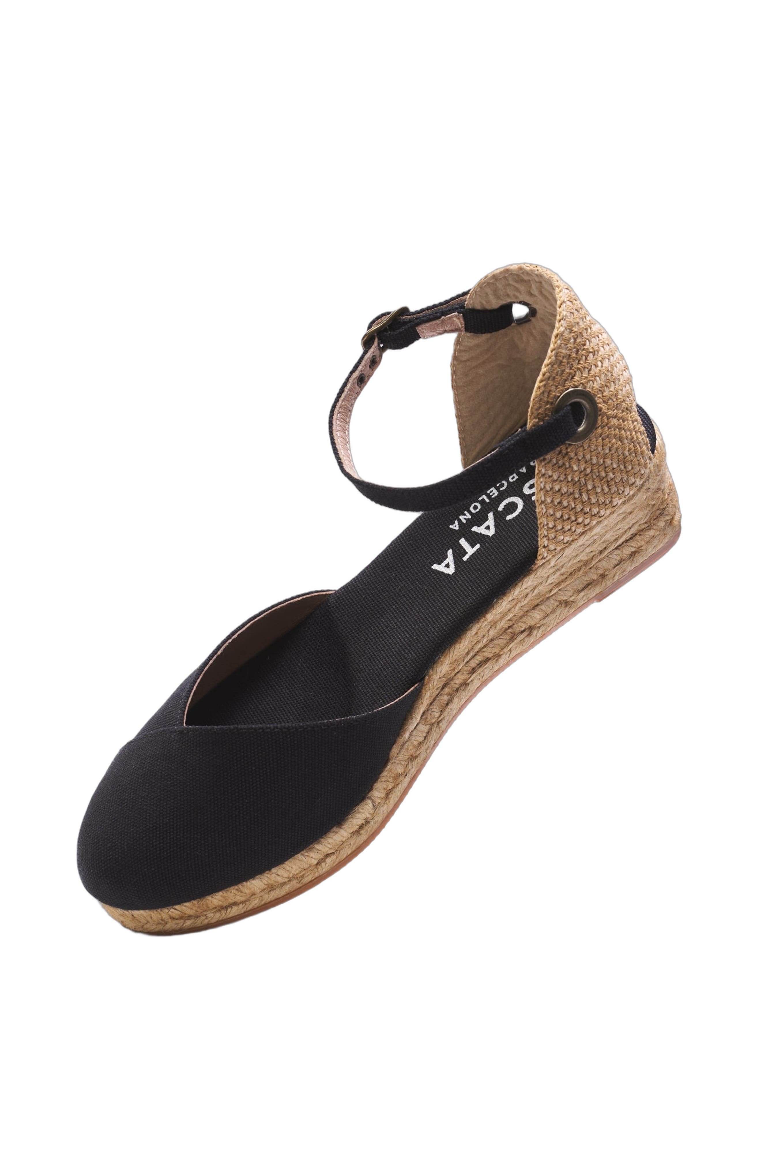 VISCATA Pubol Canvas Espadrille Wedges, Alternate, color, Black