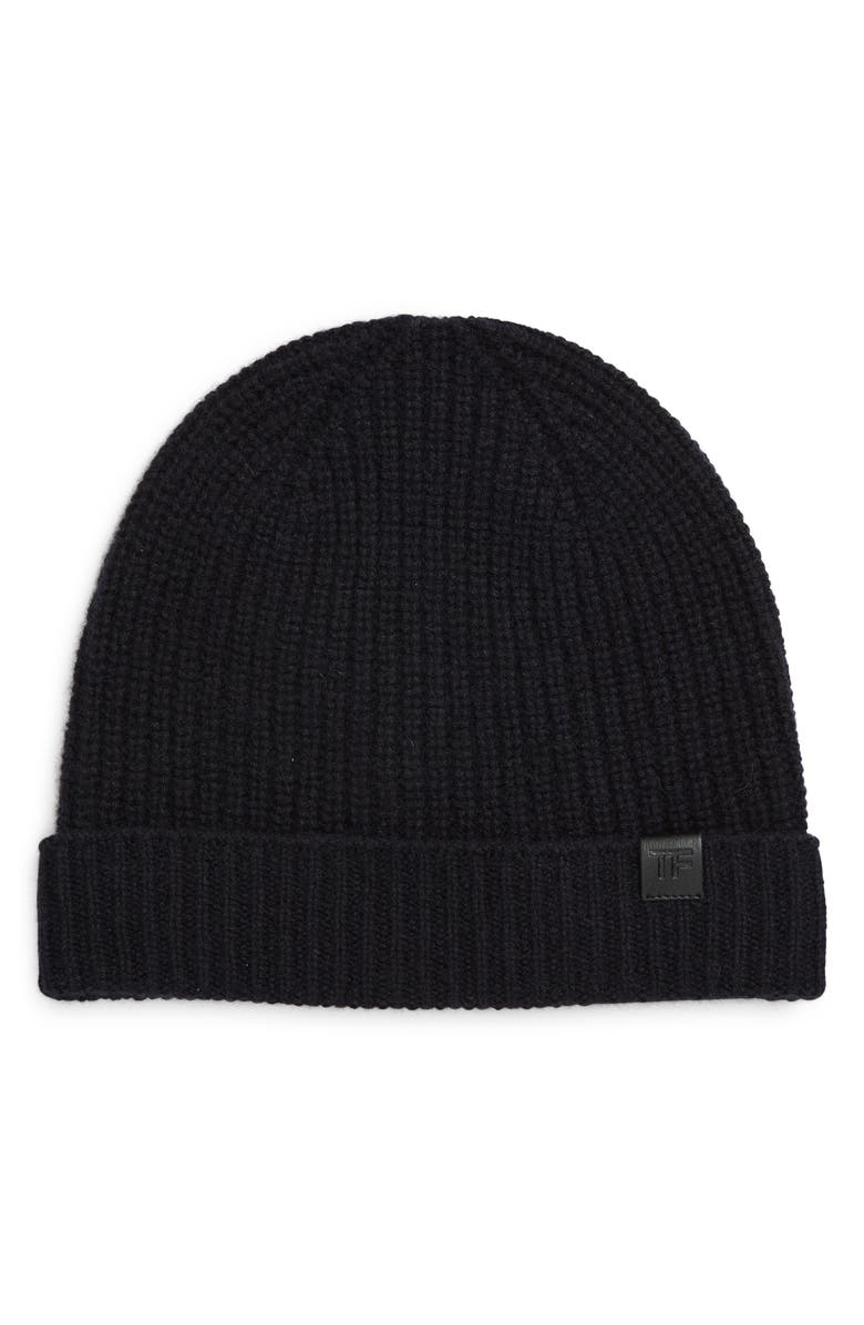 TOM FORD Cashmere Rib Beanie, Main, color, Hb906 Midnight Navy