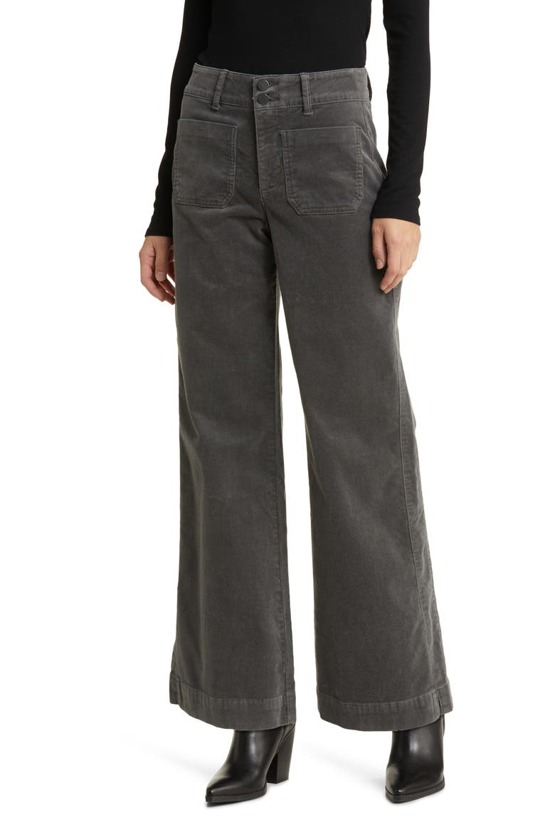 'Ab'Solution Skyrise Patch Pocket Wide Leg Pants (Nordstrom Exclusive), Main, color, STEEL GREY