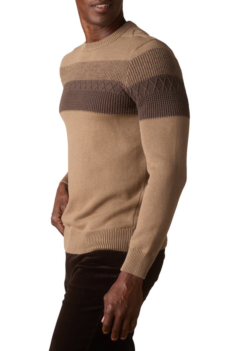 The Normal Brand Tom Placed Stripe Cotton Sweater, Alternate, color, Jute