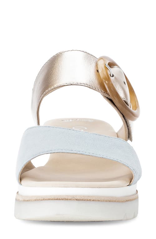 Gabor Strappy Wedge Sandal In Cielo