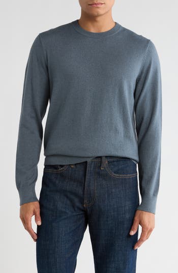 14th & Union Organic Cotton & Cashmere Blend Crewneck Sweater In Blue