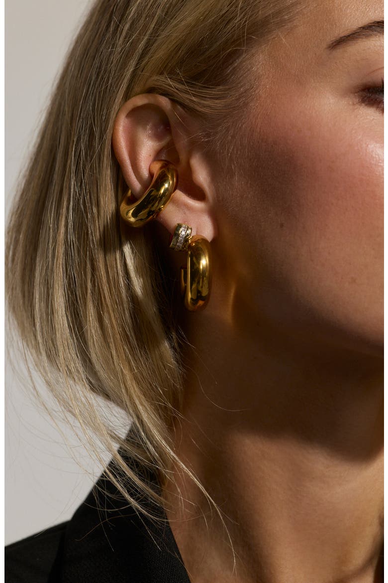 Noemi Set of 2 Ear Cuffs, Alternate, color, GOLD