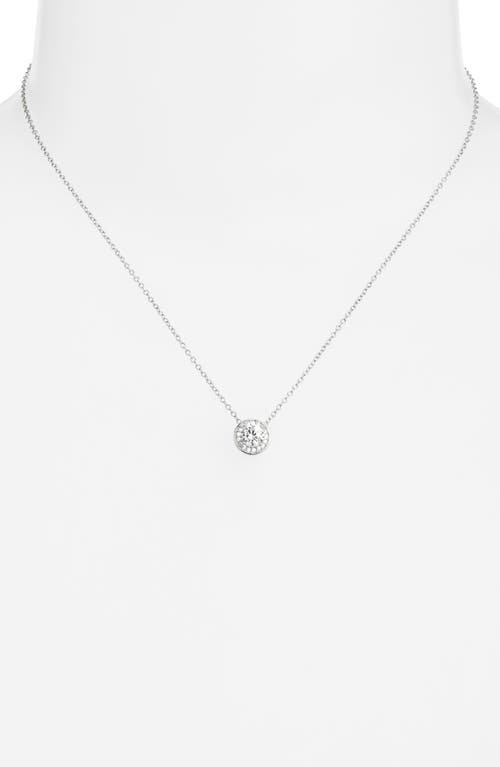 Nordstrom Cubic Zirconia Halo Pendant Necklace In Metallic