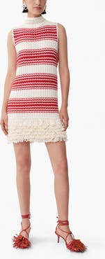 De Loreta Moray Mock Neck Knitted Cotton Mini Dress