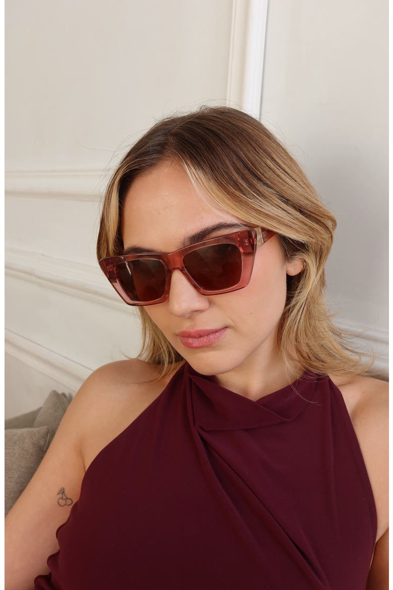Uptown Square Polarized Sunglasses, Alternate, color, Pink