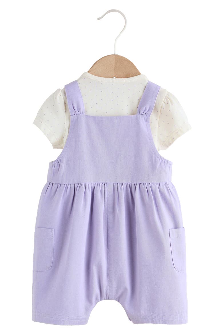 Embroidered Overalls & Bodysuit Set, Alternate, color, PURPLE