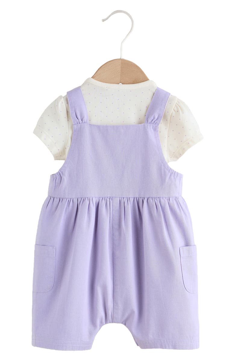 NEXT Embroidered Overalls & Bodysuit Set, Alternate, color, Purple