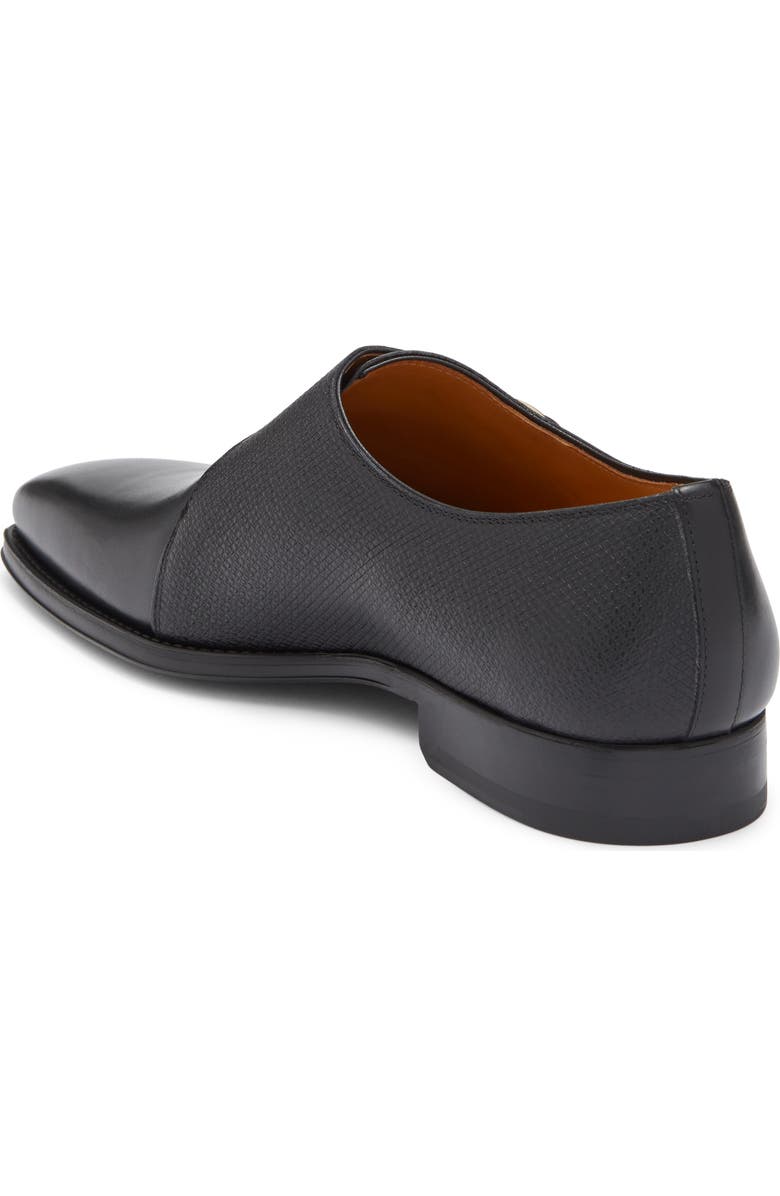 Magnanni Aneto II Monk Strap Shoe, Alternate, color, Black / Black