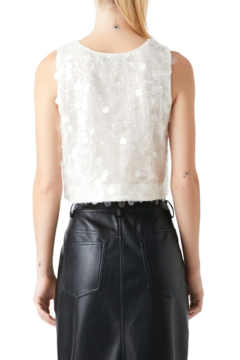 Sequin Crop Top, Alternate, color, NUDE
