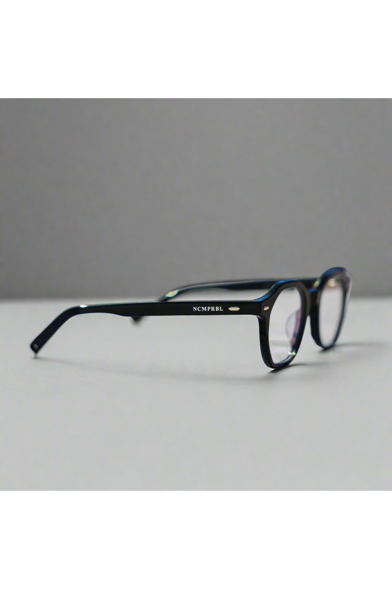 Focused 46mm Geometric Eyeglasses, Alternate, color, Obsidian Black
