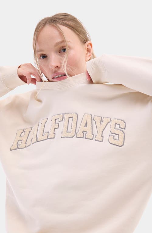 Halfdays Cotton Graphic Sweatshirt In Oatmilk
