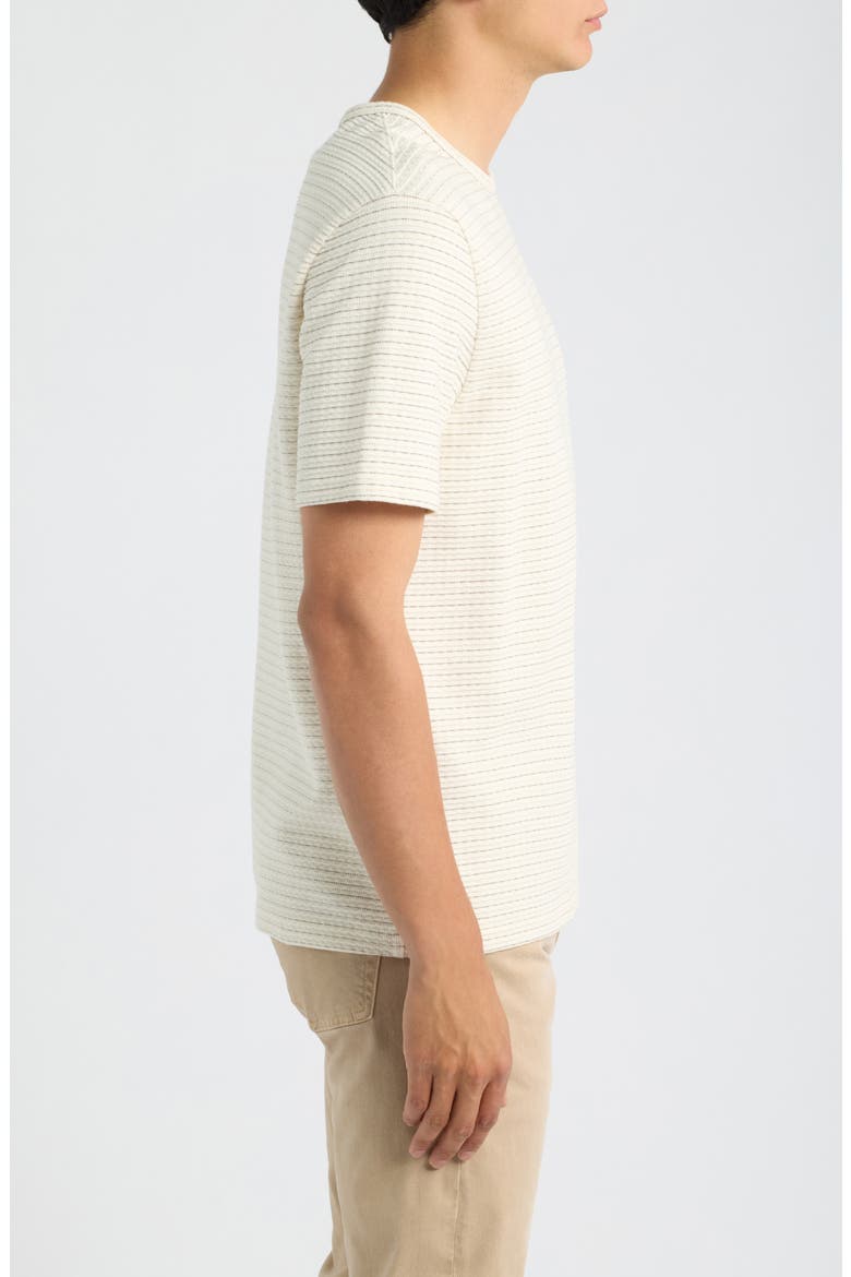 Jacquard Stripe T-Shirt, Alternate, color, CREAM/ BROWN STRIPE