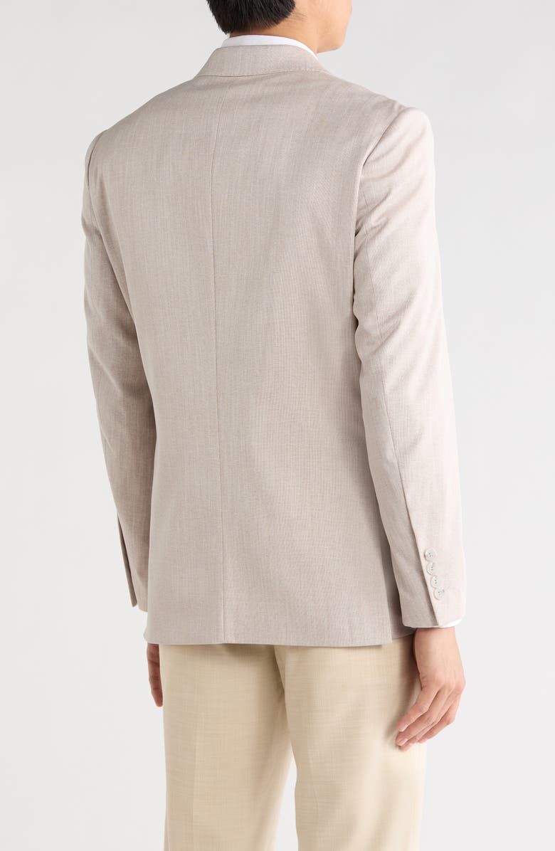 Tahari Slim Fit Textured Blazer, Alternate, color, Tan