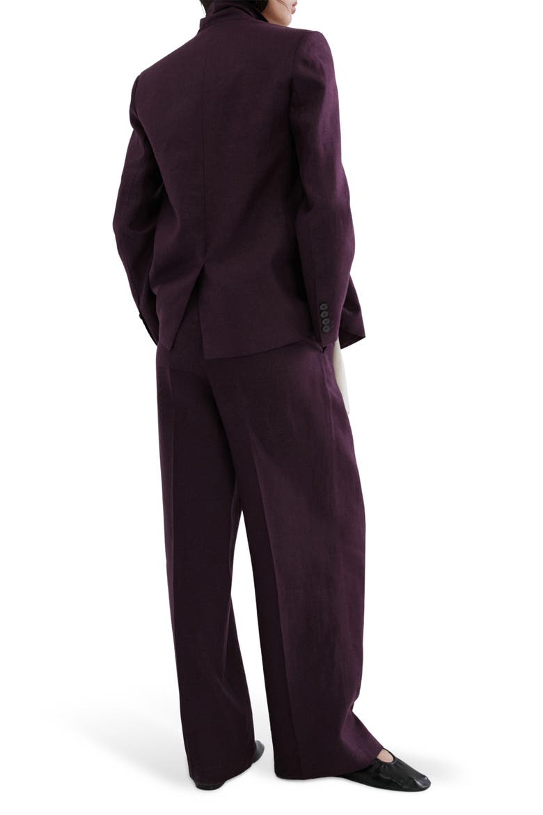 Double Breasted Linen Blazer, Alternate, color, PURPLE