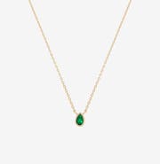 Bearfruit Jewelry Sterling Silver 18k Gold Plated Ivy Emerald Necklace Dainty Minimalist