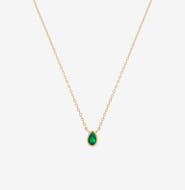 Bearfruit Jewelry Sterling Silver 18k Gold Plated Ivy Emerald Necklace Dainty Minimalist