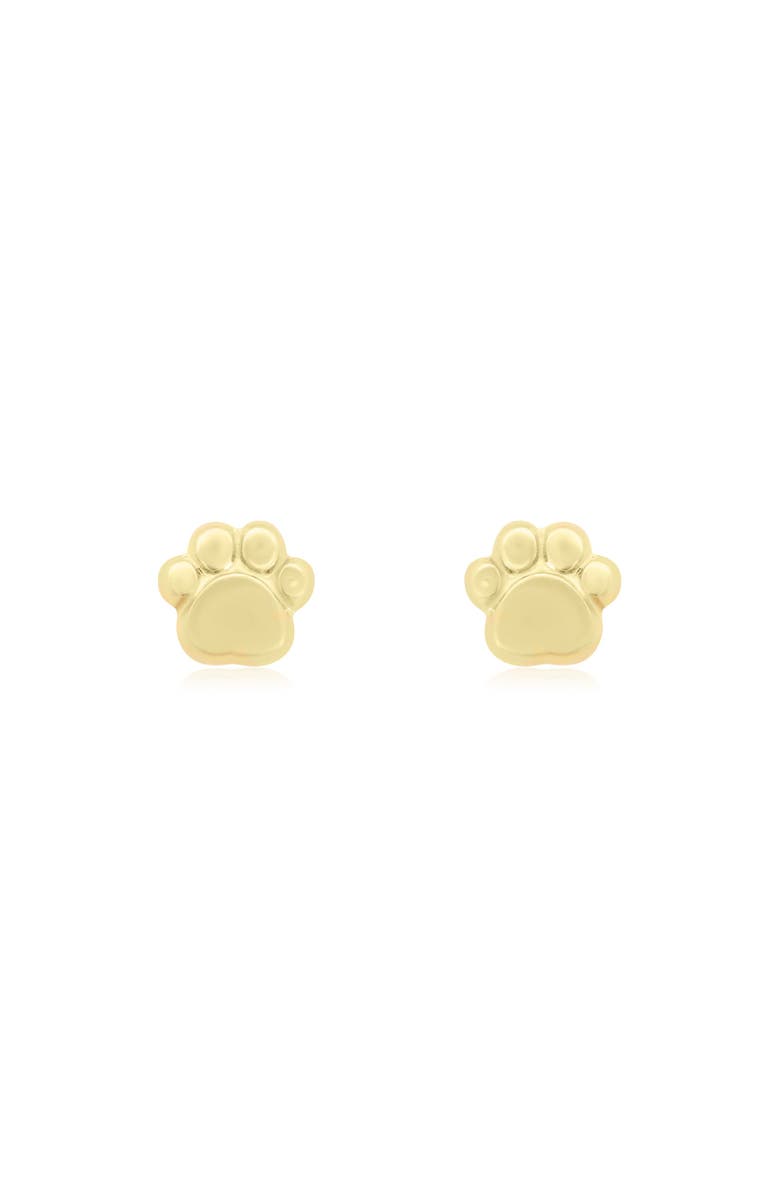 The Lovery Fine Jewelry Baby Paw Screw Back Stud Earrings, Alternate, color, Yellow Gold
