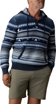 Faherty Geo Stripe Organic Cotton Hoodie