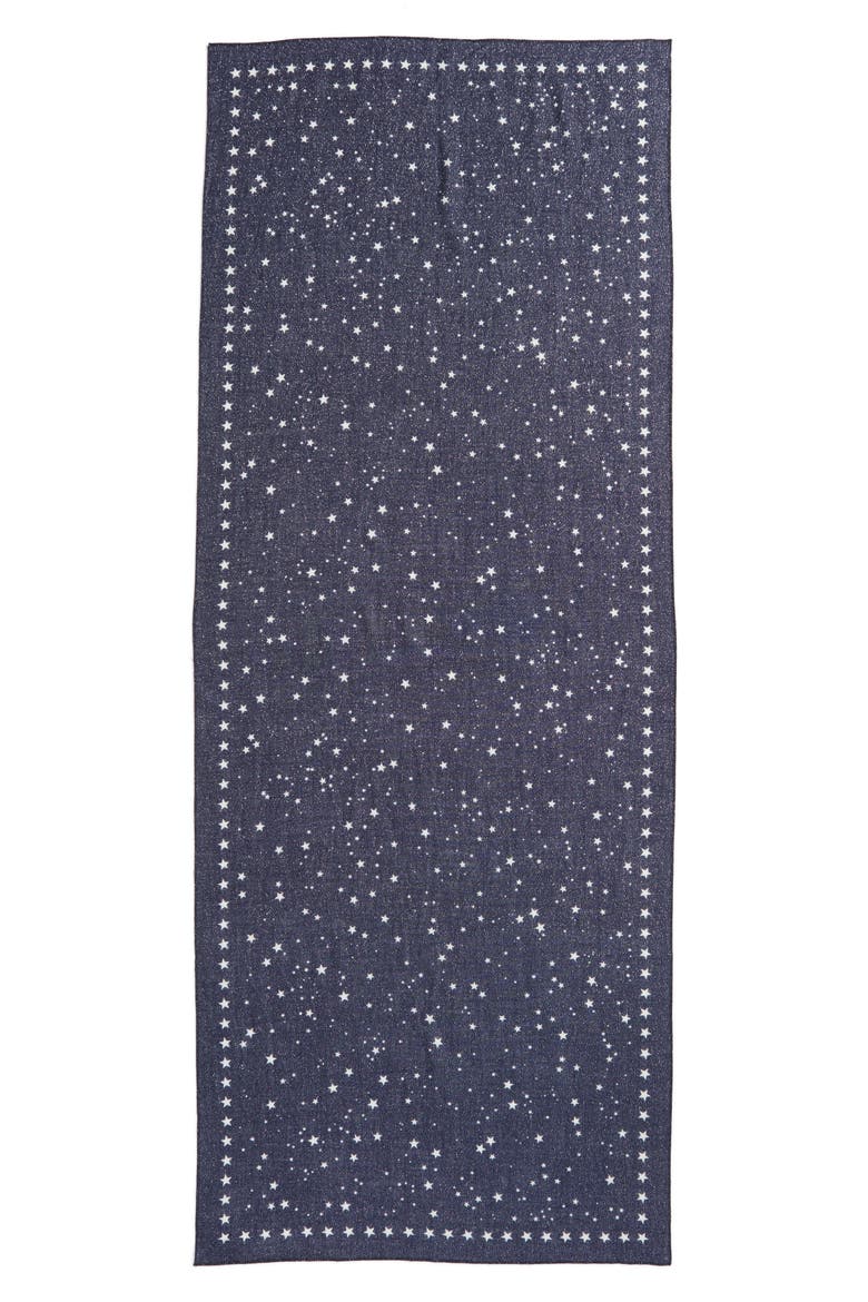 night sky wool blend scarf, Alternate, color, RICH NAVY