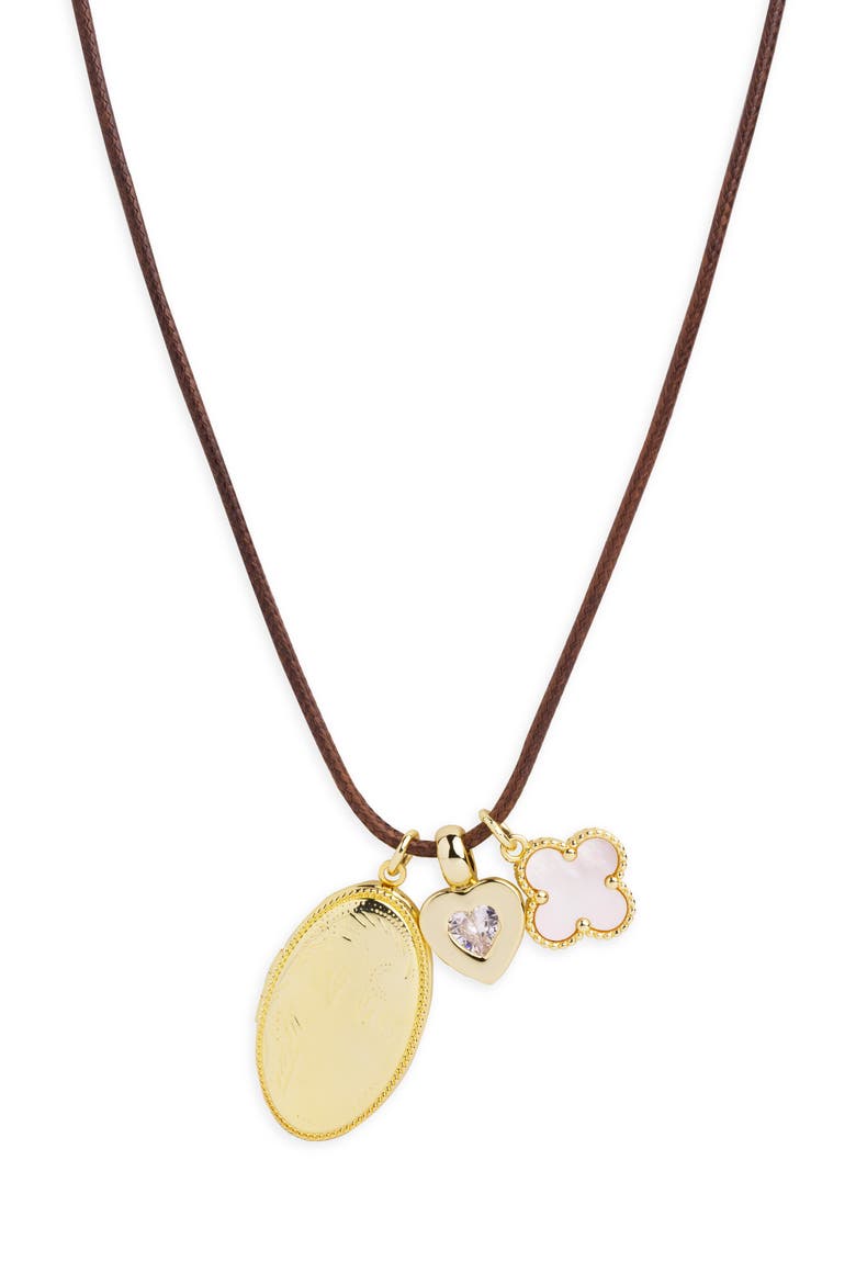 Charm Cord Locket Necklace, Main, color, GOLD