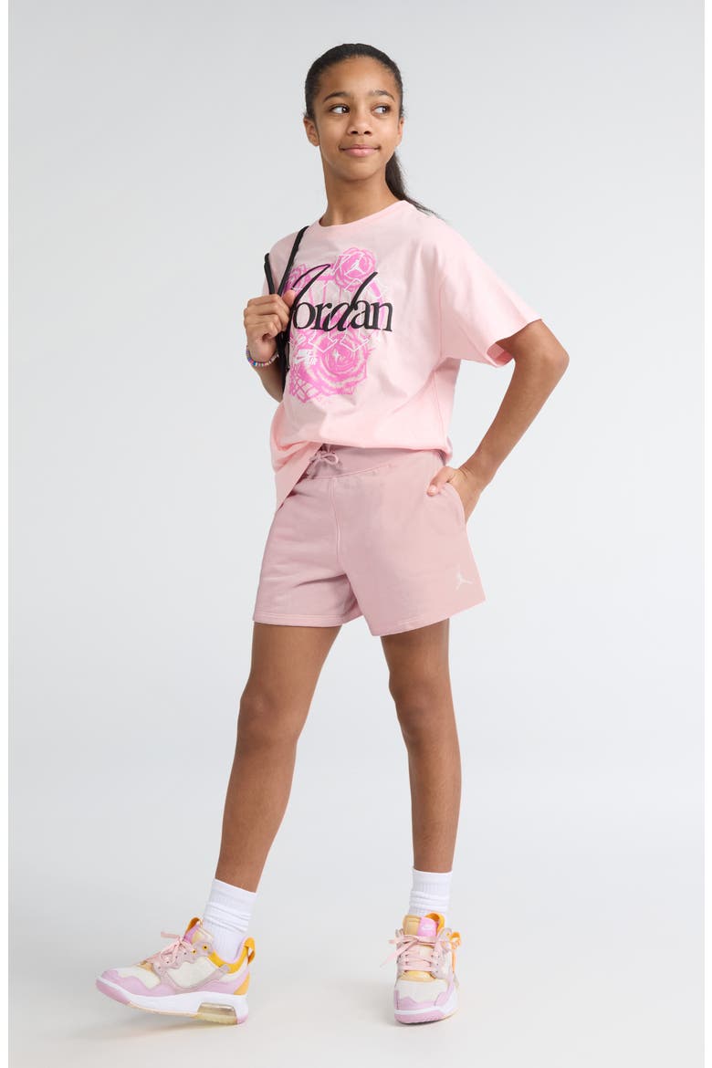Kids' Brooklyn Fleece Pull-On Shorts, Alternate, color, NIKE PINK BLOOM