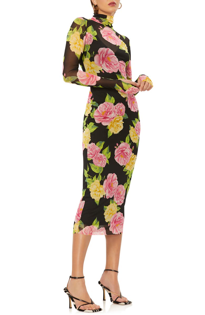 AFRM Shailene Long Sleeve Mesh Dress, Alternate, color, 