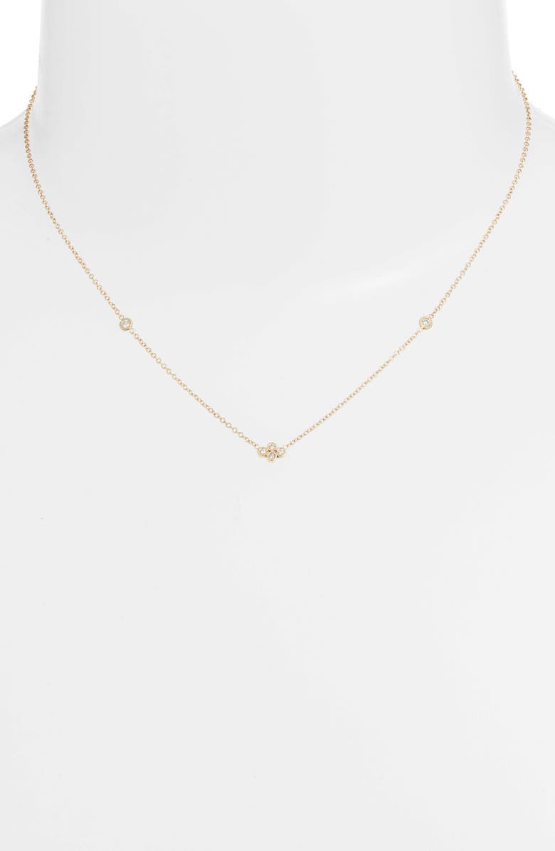 Zoë Chicco Tiny Quad Diamond Pendant Necklace, Alternate, color, 