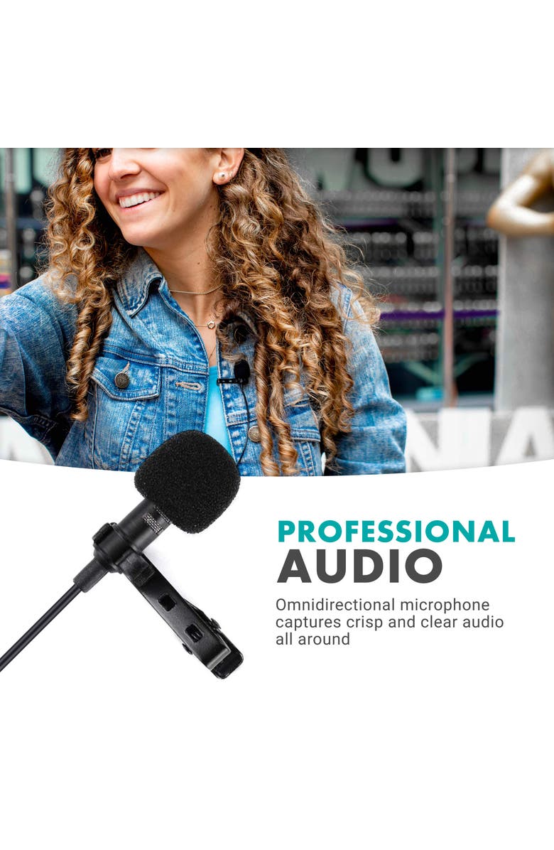 MOVO WMIC50 2.4GHz Wireless Lavalier Microphone System for Cameras, Alternate, color, Black