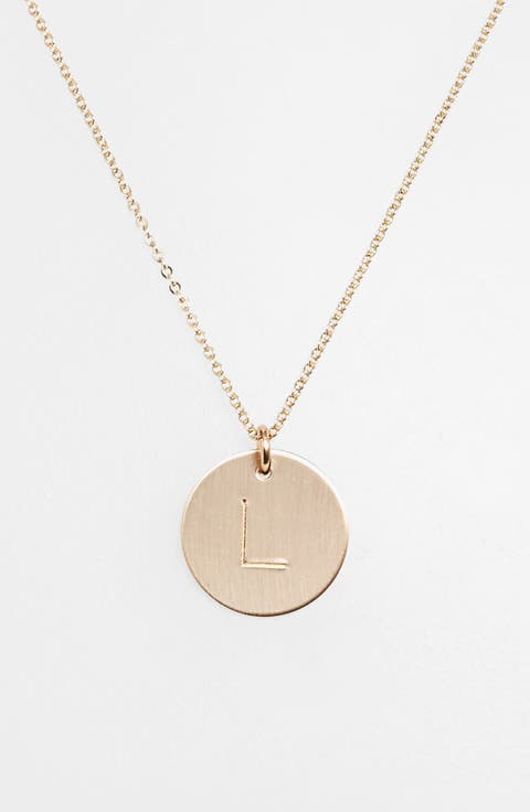 14k-Gold Fill Initial Disc Necklace