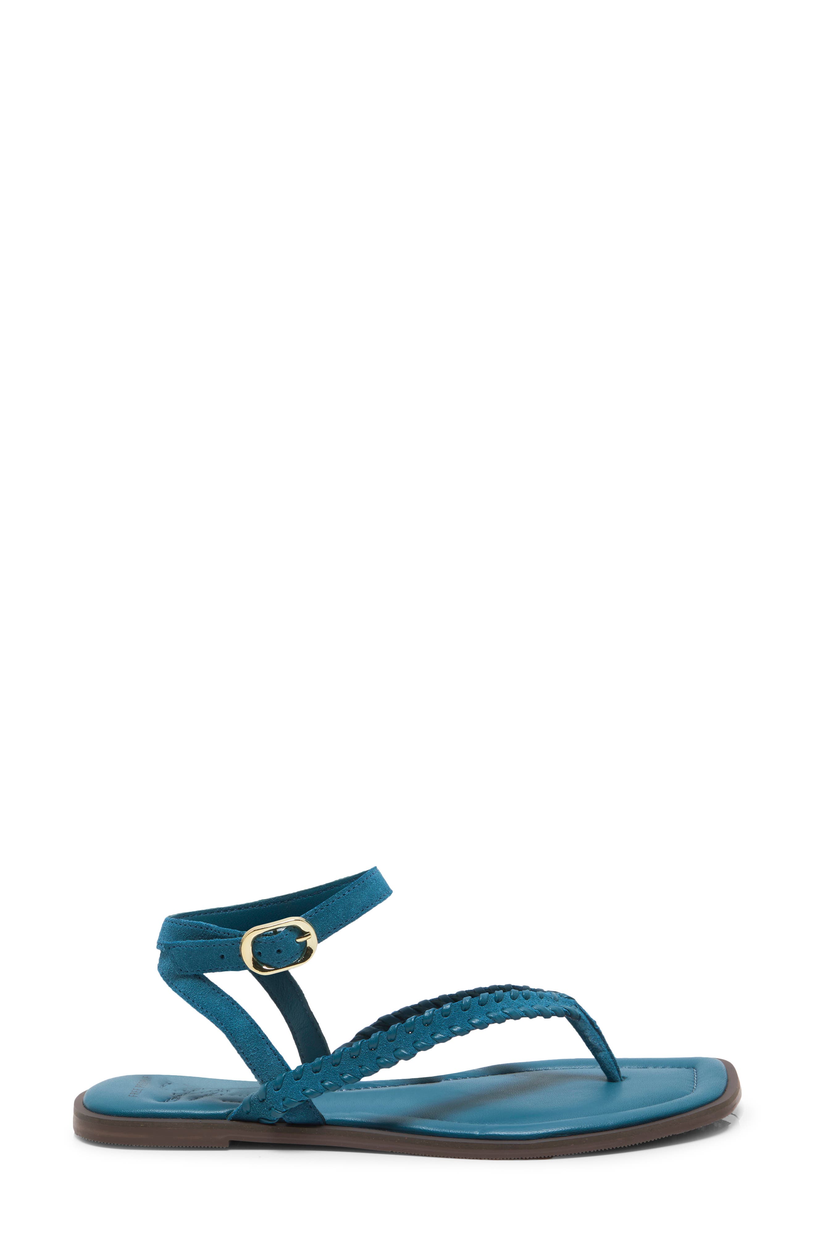 Waverly Whipstitch Ankle Strap Sandal, Alternate, color, EMERALD TIDE SUEDE