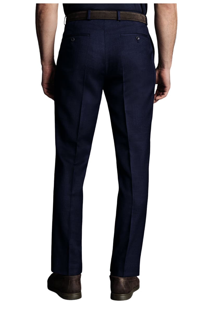 Charles Tyrwhitt Slim Fit Natural Stretch Birdseye Suit Trouser, Alternate, color, Indigo Blue