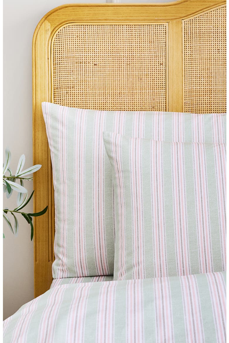 Calder Stripe Cotton Percale Pillow Sham Pairs, Alternate, color, Pink