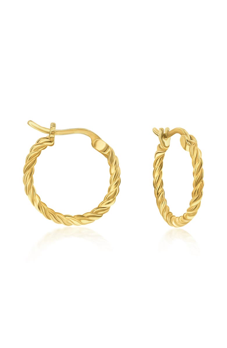 Donatello Gian Gold-Tone Twisted Hoop Earrings, Main, color, 