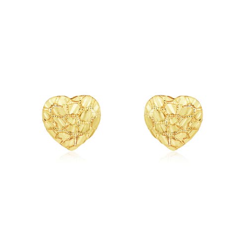 The Lovery Fine Jewelry Gold Rockstud Heart Stud Earrings In Gold